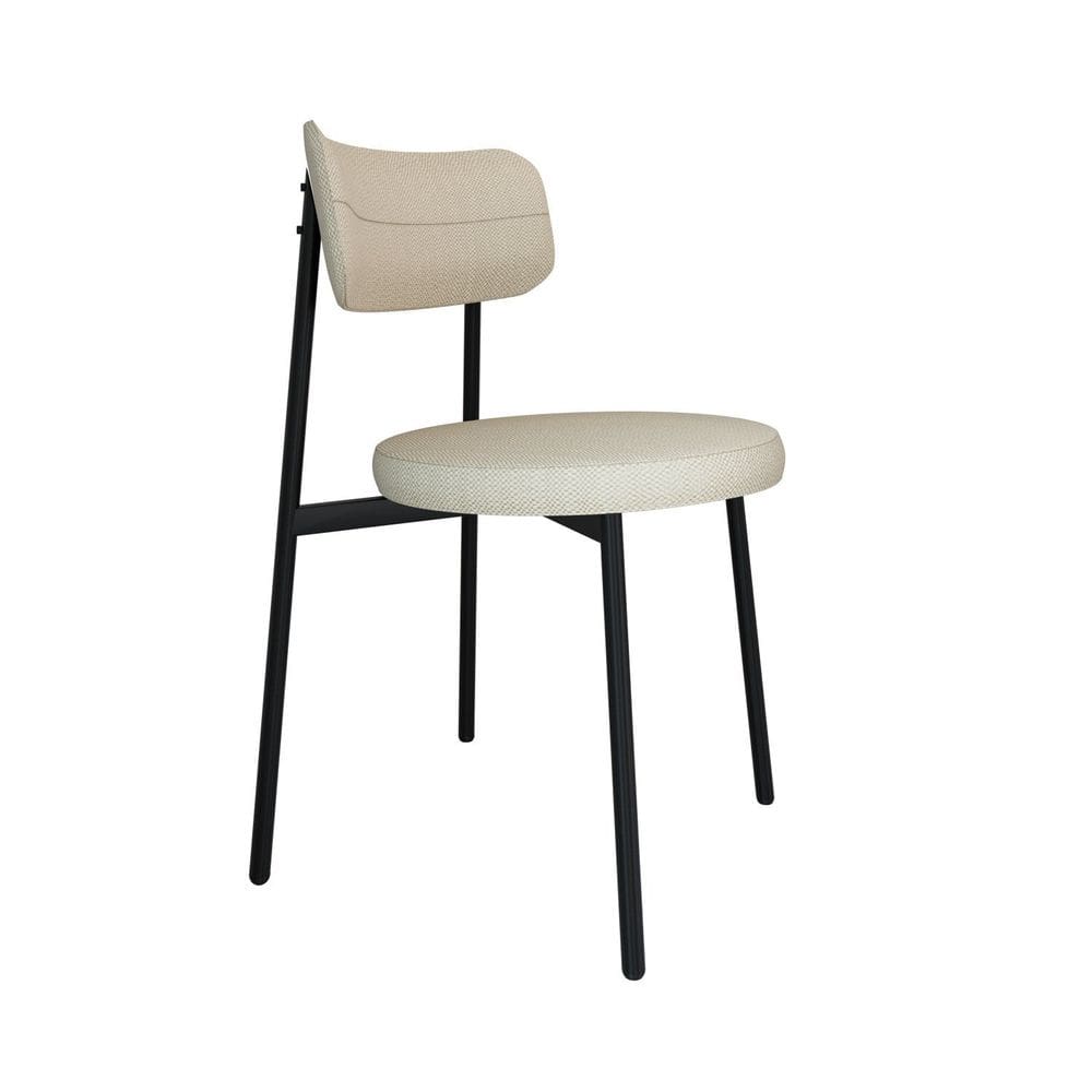 Cadeira Kyta Fixa com 4 Pés 50 X 44,7 X 83,8 Cm com 1 Unidade Areia/Preto
