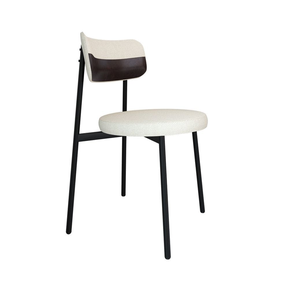 Cadeira Kyta Fixa com 4 Pés 50 X 44,7 X 83,8 Cm com 1 Unidade Palha/Café/Preto