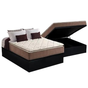 Cama Box Baú Casal: Colchão Espuma Anjos D28 / AG65 Star Pillow Top + Base CRC Suede Black(138x188)