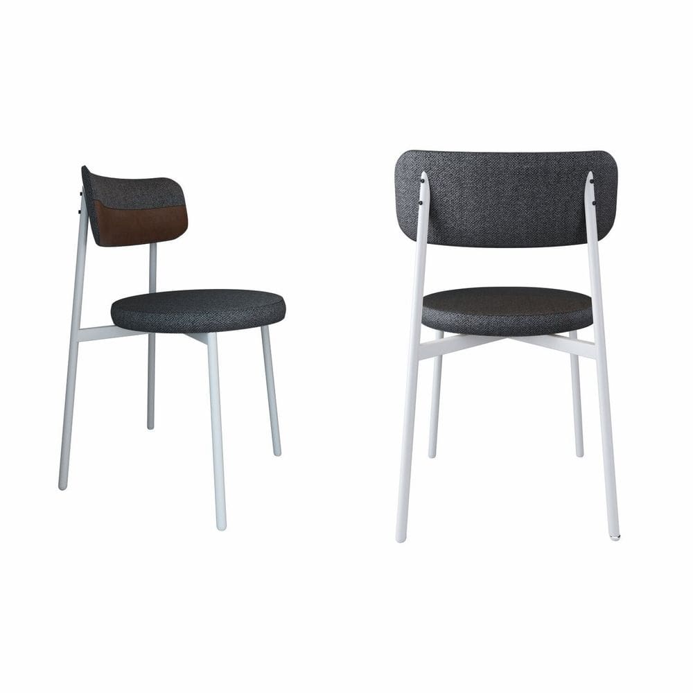 Cadeira Kyta Fixa com 4 Pés 50 X 44,7 X 83,8 Cm com 2 Unidades Grafite/Whisky/Preto