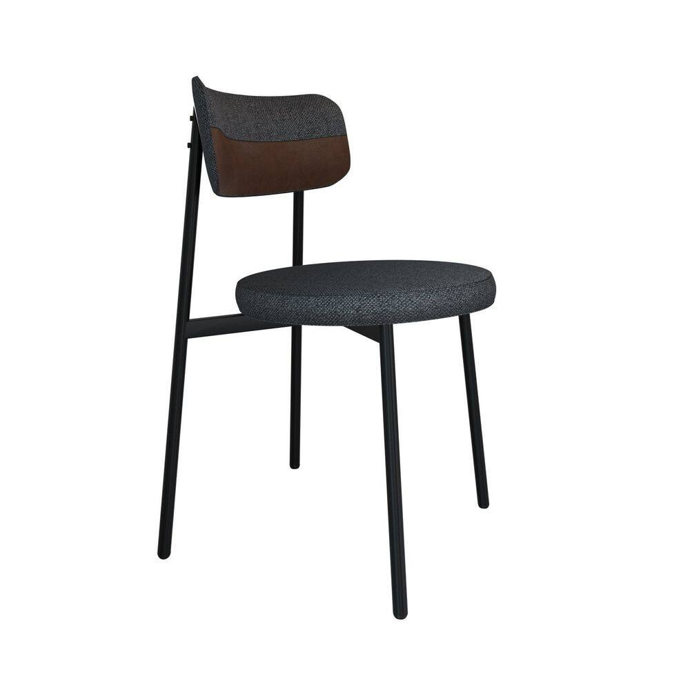 Cadeira Kyta Fixa com 4 Pés 50 X 44,7 X 83,8 Cm com 1 Unidade Grafite/Whisky/Preto