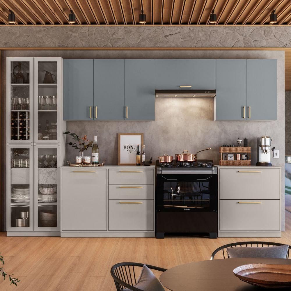 Cozinha Completa Itatiaia Essence 6 Peças Fendi e Gris