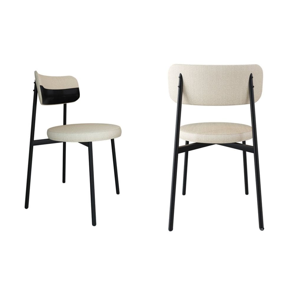 Cadeira Kyta Fixa com 4 Pés 50 X 44,7 X 83,8 Cm com 2 Unidades Areia/Preto/Preto