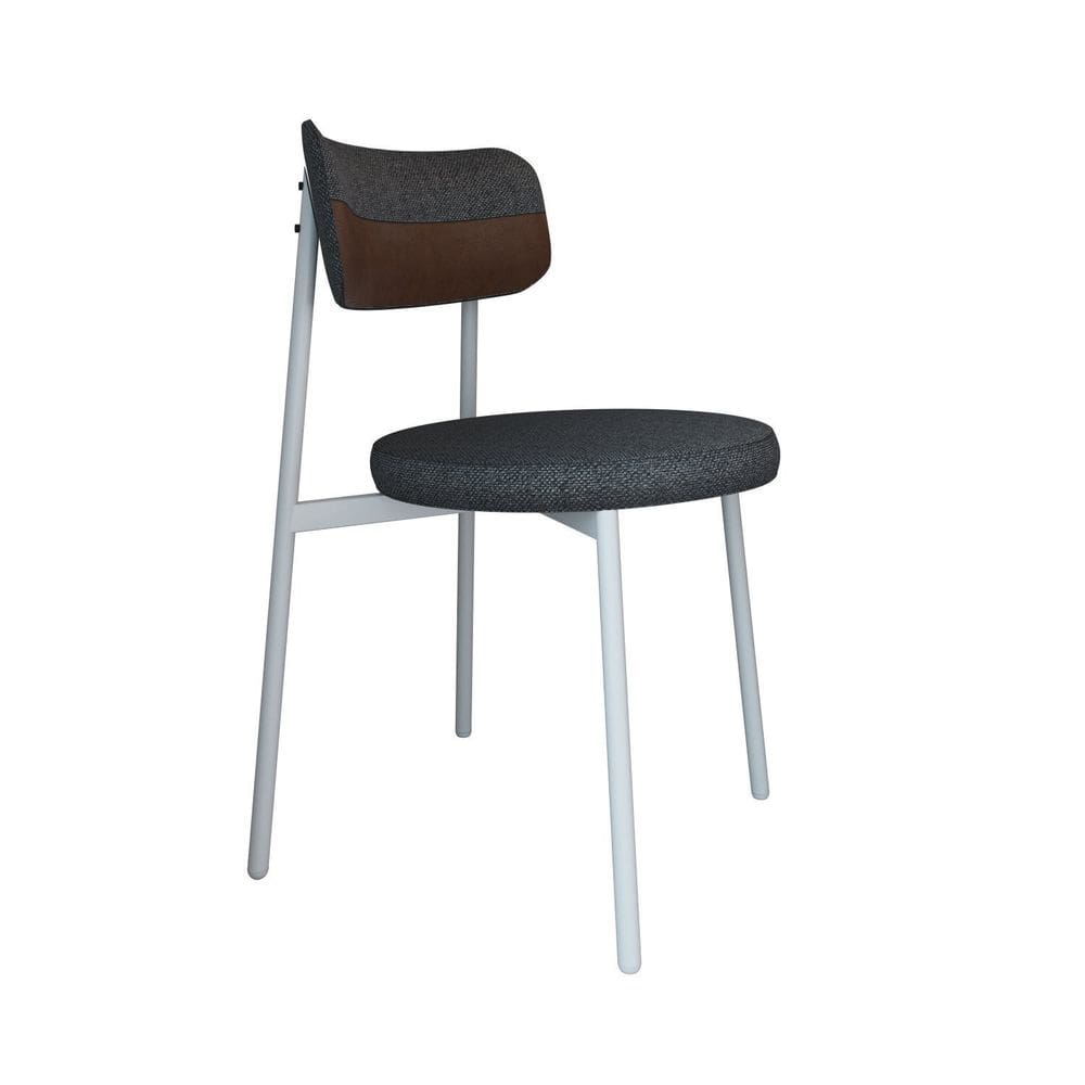 Cadeira Kyta Fixa com 4 Pés 50 X 44,7 X 83,8 Cm com 1 Unidade Grafite/Whisky/Branco