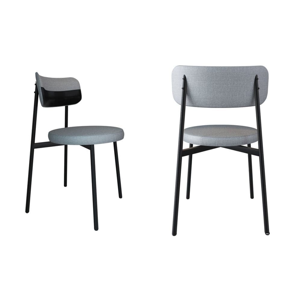 Cadeira Kyta Fixa com 4 Pés 50 X 44,7 X 83,8 Cm com 2 Unidades Cinza/Preto/Branco