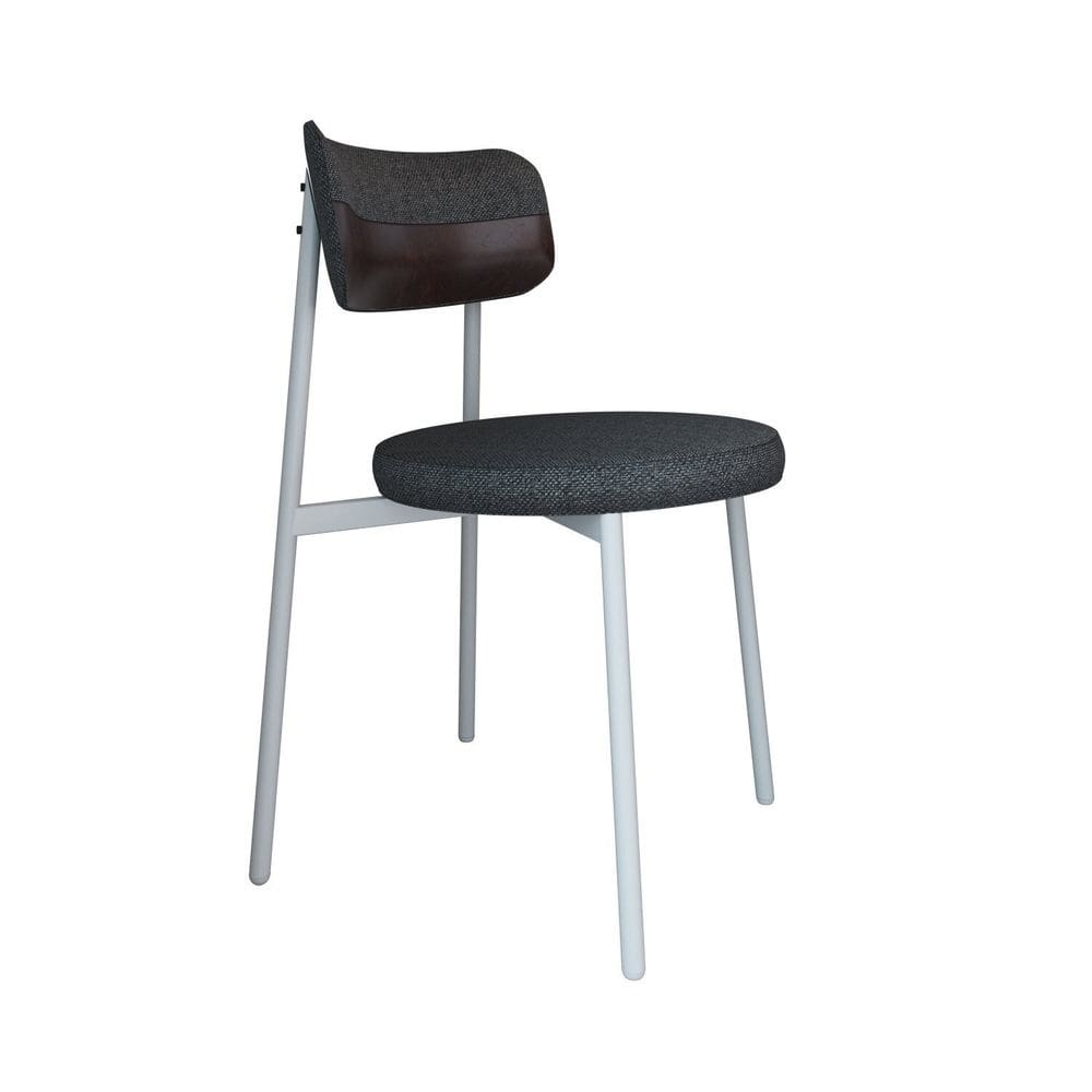 Cadeira Kyta Fixa com 4 Pés 50 X 44,7 X 83,8 Cm com 1 Unidade Grafite/Café/Branco