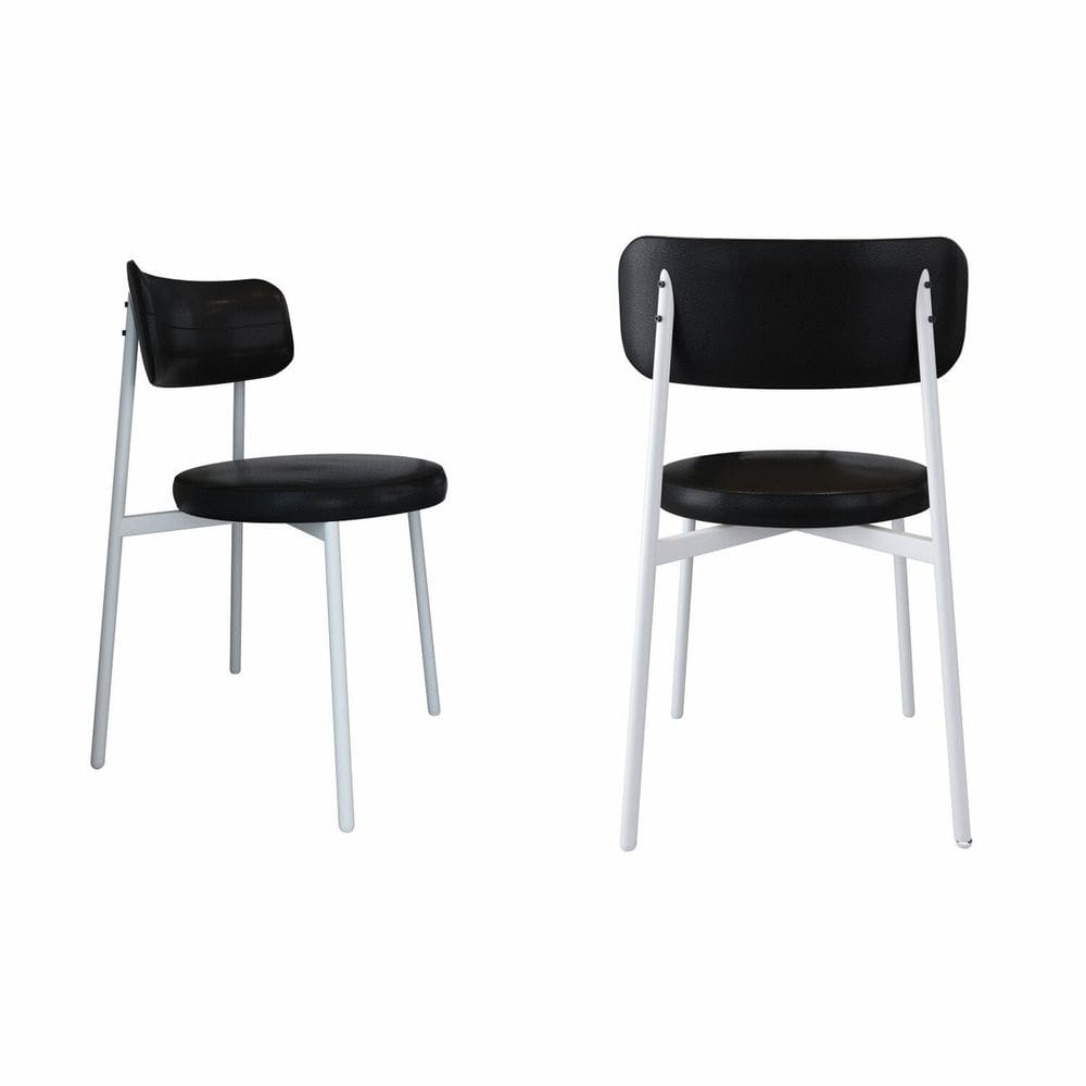 Cadeira Kyta Fixa com 4 Pés 50 X 44,7 X 83,8 Cm com 2 Unidades Preto/Branco