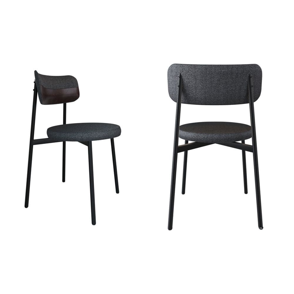 Cadeira Kyta Fixa com 4 Pés 50 X 44,7 X 83,8 Cm com 2 Unidades Grafite/Café/Branco