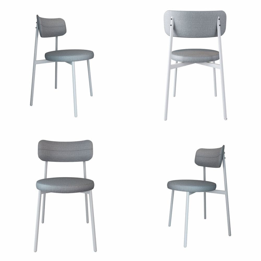Cadeira Kyta Fixa com 4 Pés 50 X 44,7 X 83,8 Cm com 4 Unidades Cinza/Branco