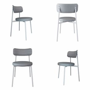 Cadeira Kyta Fixa com 4 Pés 50 X 44,7 X 83,8 Cm com 4 Unidades Cinza/Branco