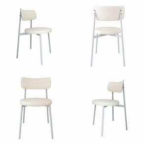 Cadeira Kyta Fixa com 4 Pés 50 X 44,7 X 83,8 Cm com 4 Unidades Palha/Branco