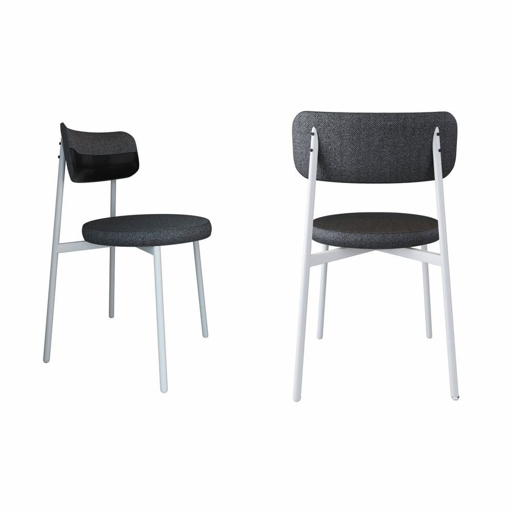 Cadeira Kyta Fixa com 4 Pés 50 X 44,7 X 83,8 Cm com 2 Unidades Grafite/Preto/Branco