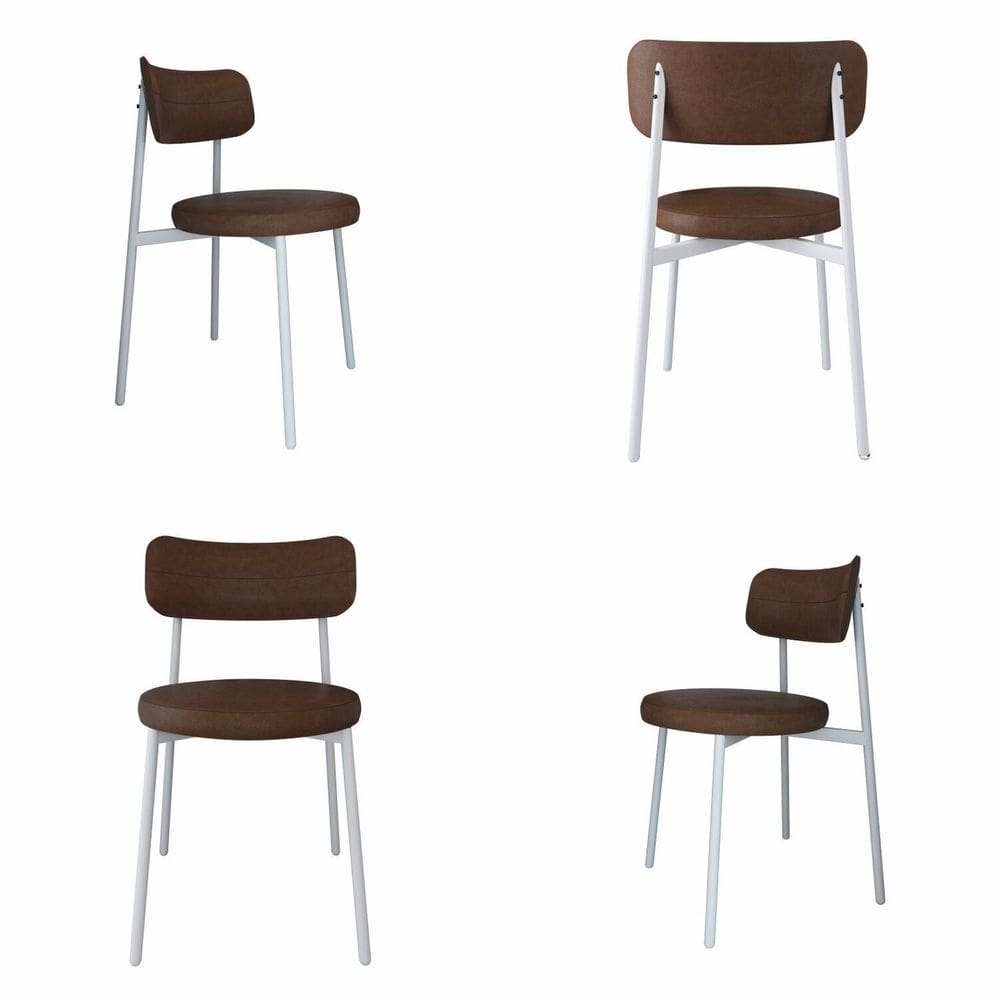 Cadeira Kyta Fixa com 4 Pés 50 X 44,7 X 83,8 Cm com 4 Unidades Whisky/Branco