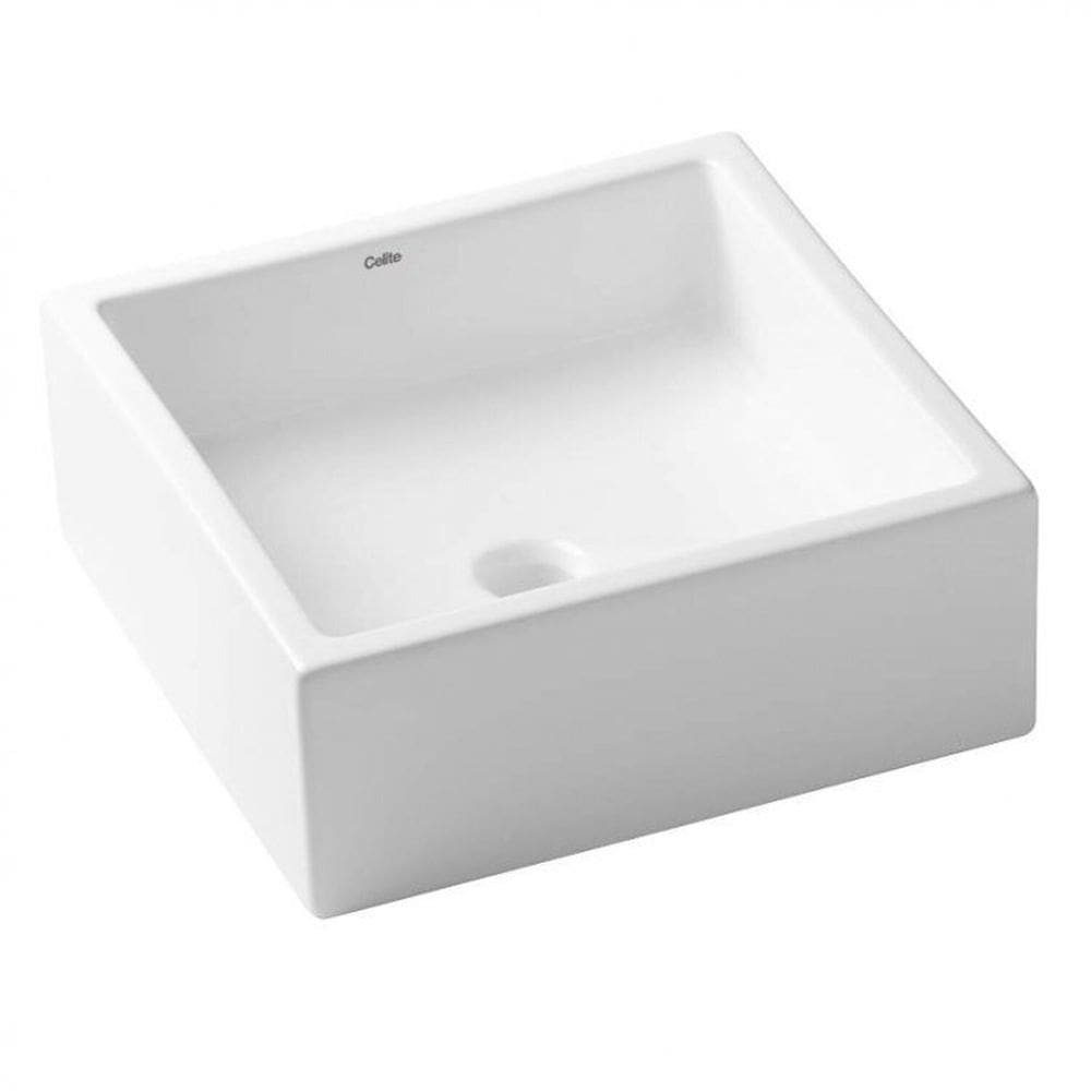 Kit 3 Cubas de Apoio 35x35cm sem Mesa Basic Q5 Celite Branco