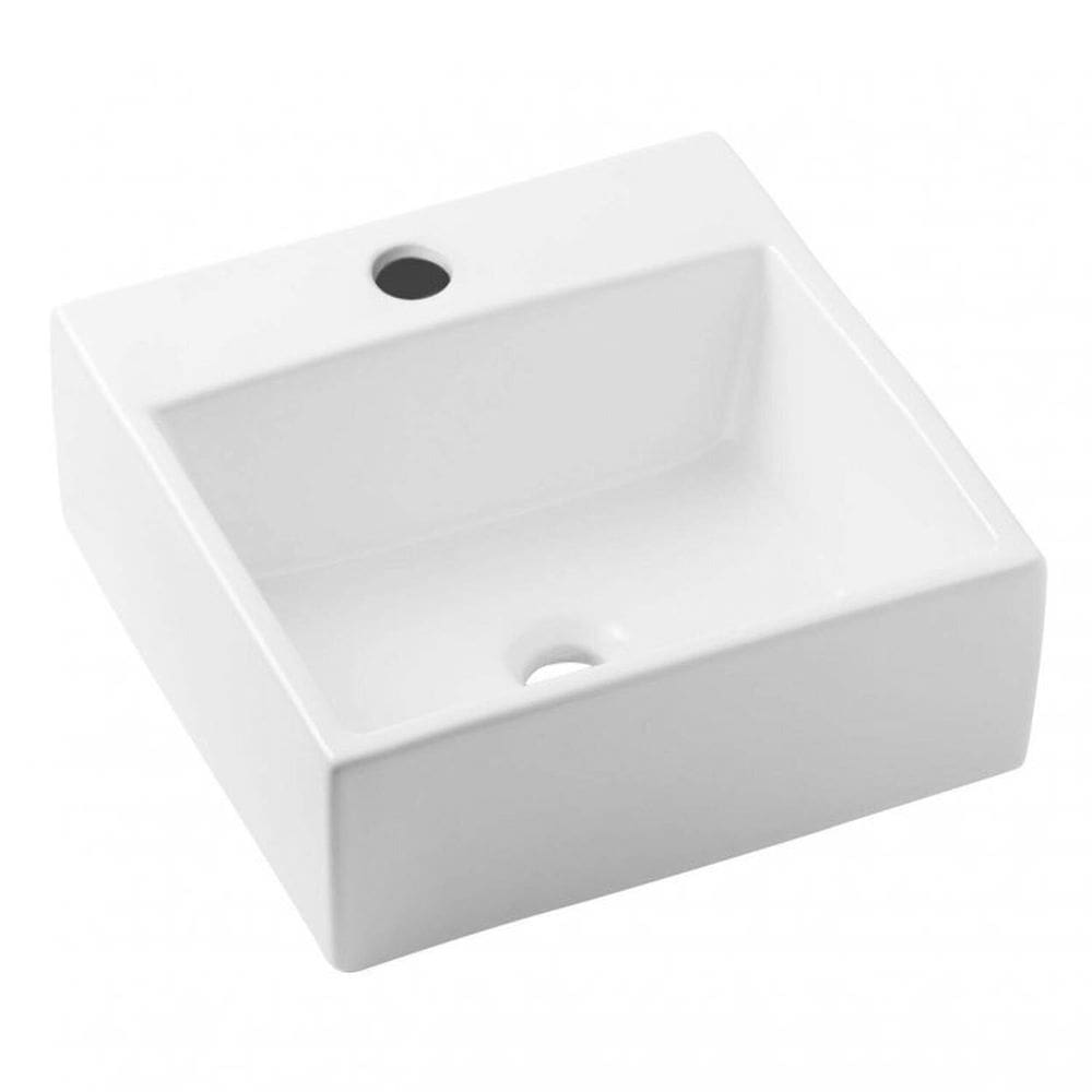 Kit 2 Cubas de Apoio 35x35cm com Mesa Basic Q6 Celite Branco