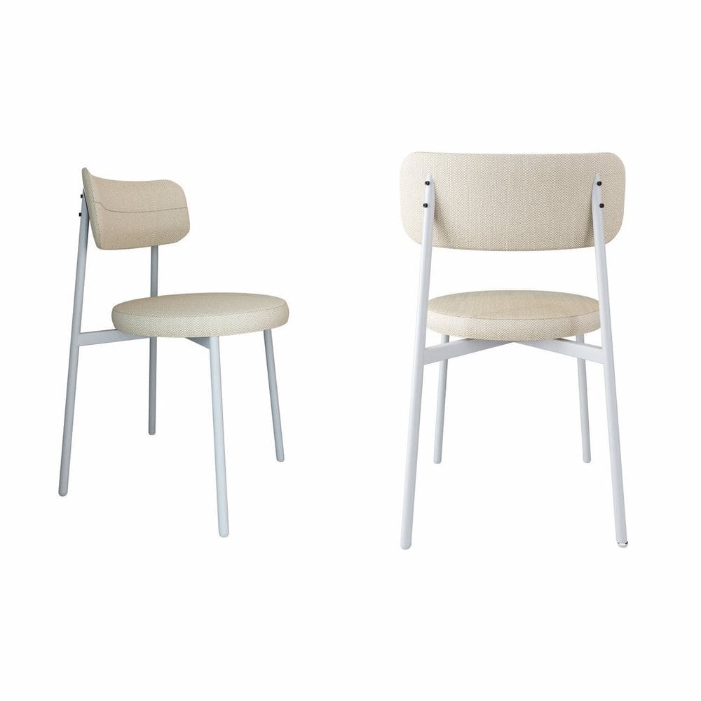 Cadeira Kyta Fixa com 4 Pés 50 X 44,7 X 83,8 Cm com 2 Unidades Areia/Branco