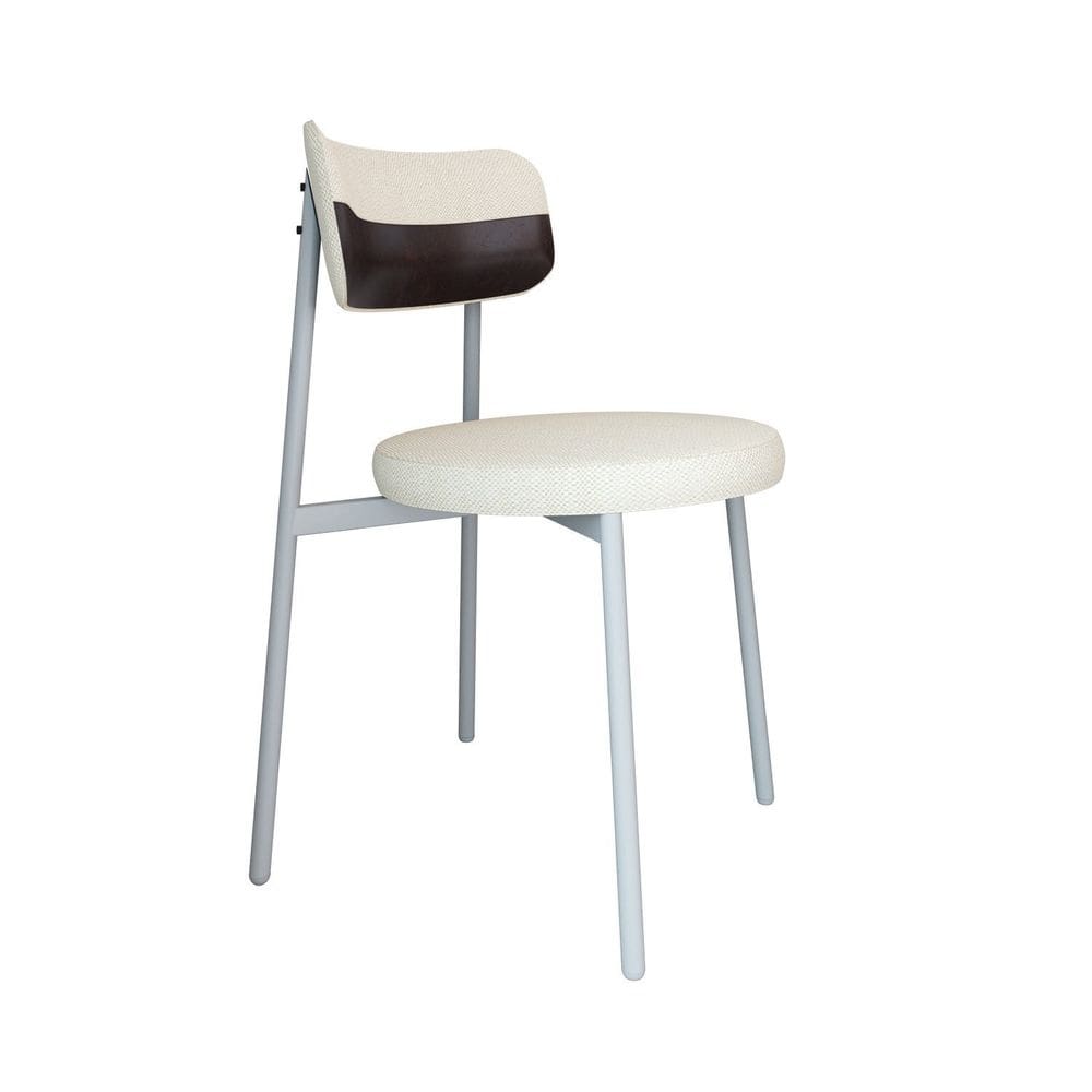 Cadeira Kyta Fixa com 4 Pés 50 X 44,7 X 83,8 Cm com 1 Unidade Palha/Café/Branco