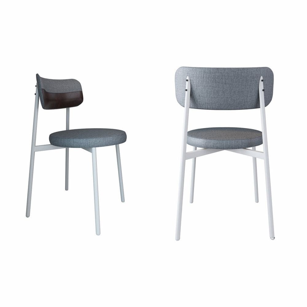 Cadeira Kyta Fixa com 4 Pés 50 X 44,7 X 83,8 Cm com 2 Unidades Cinza/Café/Branco