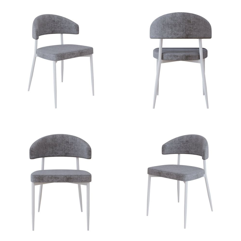 Cadeira Bless Fixa com 4 Pés 55 X 52,5 X 77,5 Cm com 4 Unidades Cinza/Branco