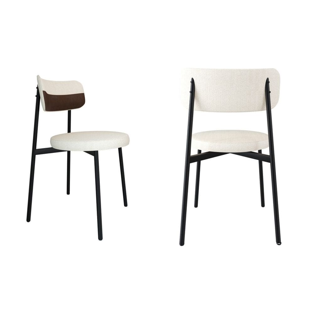 Cadeira Kyta Fixa com 4 Pés 50 X 44,7 X 83,8 Cm com 2 Unidades Palha/Whisky/Branco