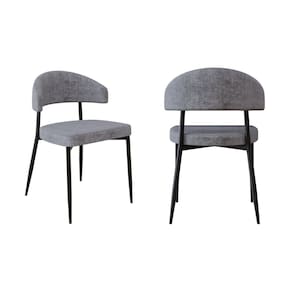 Cadeira Bless Fixa com 4 Pés 55 X 52,5 X 77,5 Cm com 2 Unidades Cinza/Preto