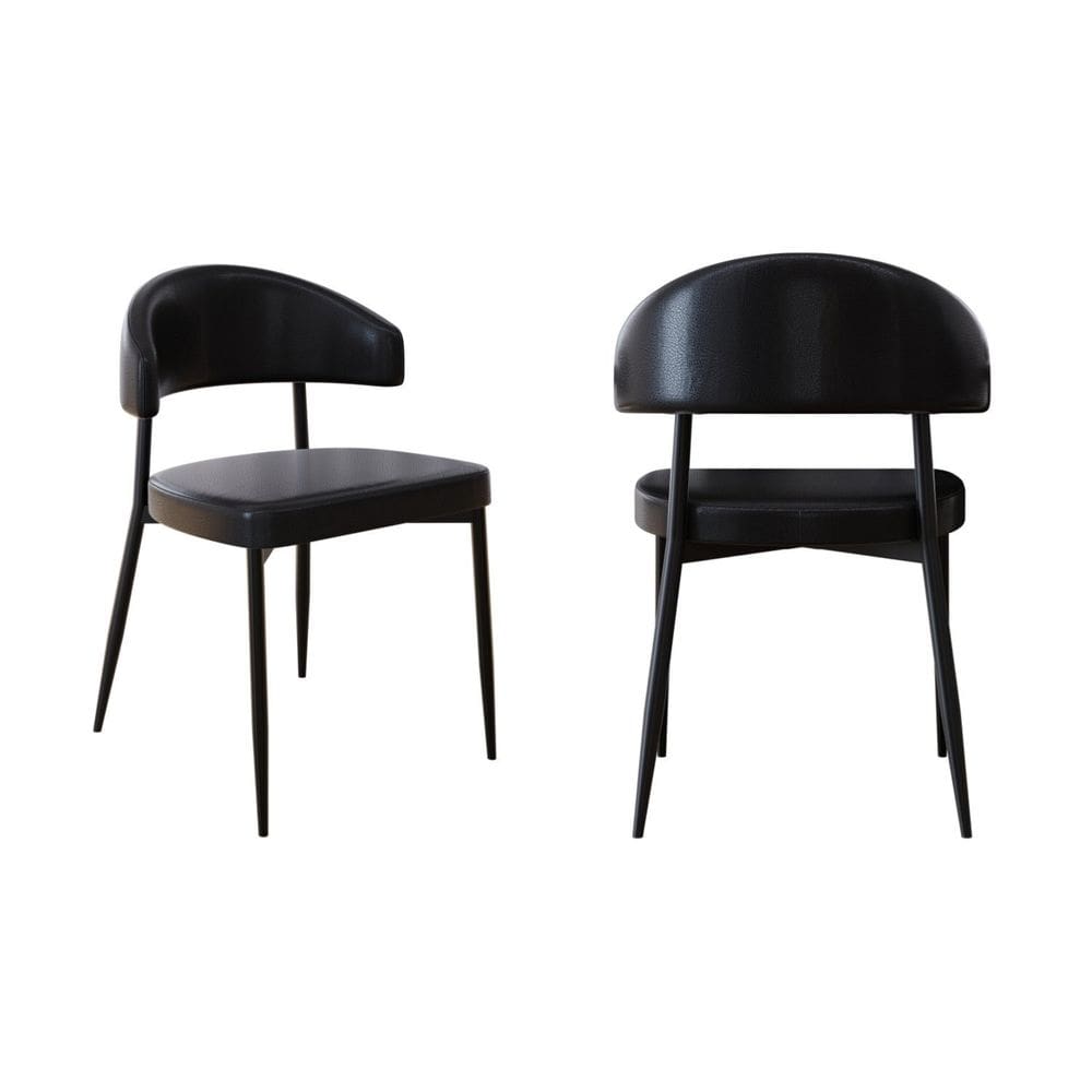 Cadeira Bless Fixa com 4 Pés 55 X 52,5 X 77,5 Cm com 2 Unidades Preto