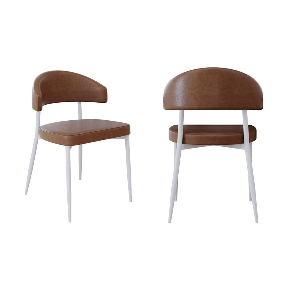 Cadeira Bless Fixa com 4 Pés 55 X 52,5 X 77,5 Cm com 2 Unidades Whisky/Branco
