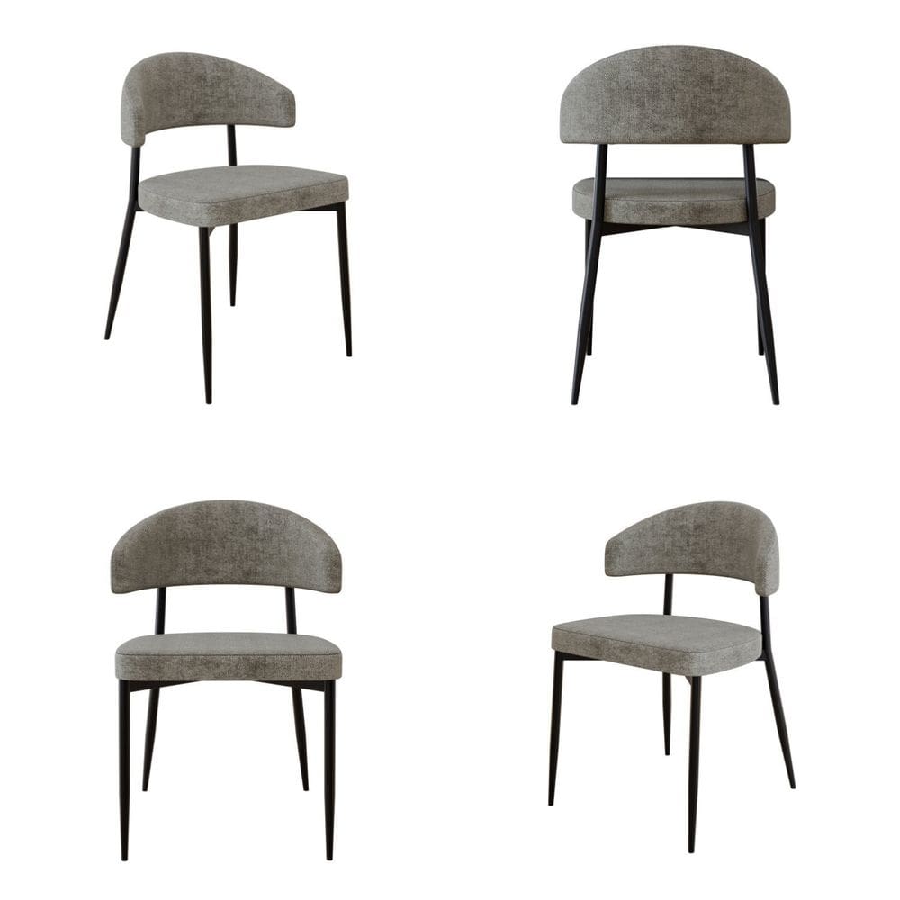 Cadeira Bless Fixa com 4 Pés 55 X 52,5 X 77,5 Cm com 4 Unidades Marrom/Preto