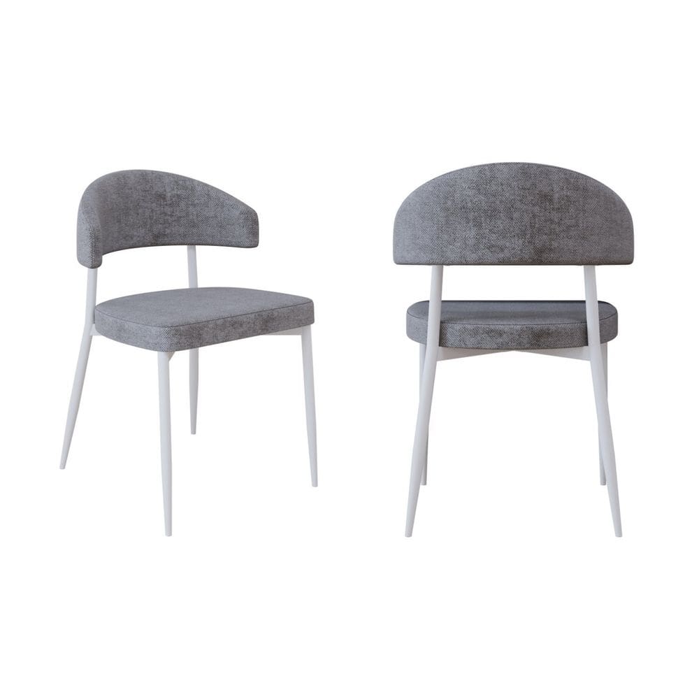 Cadeira Bless Fixa com 4 Pés 55 X 52,5 X 77,5 Cm com 2 Unidades Cinza/Branco
