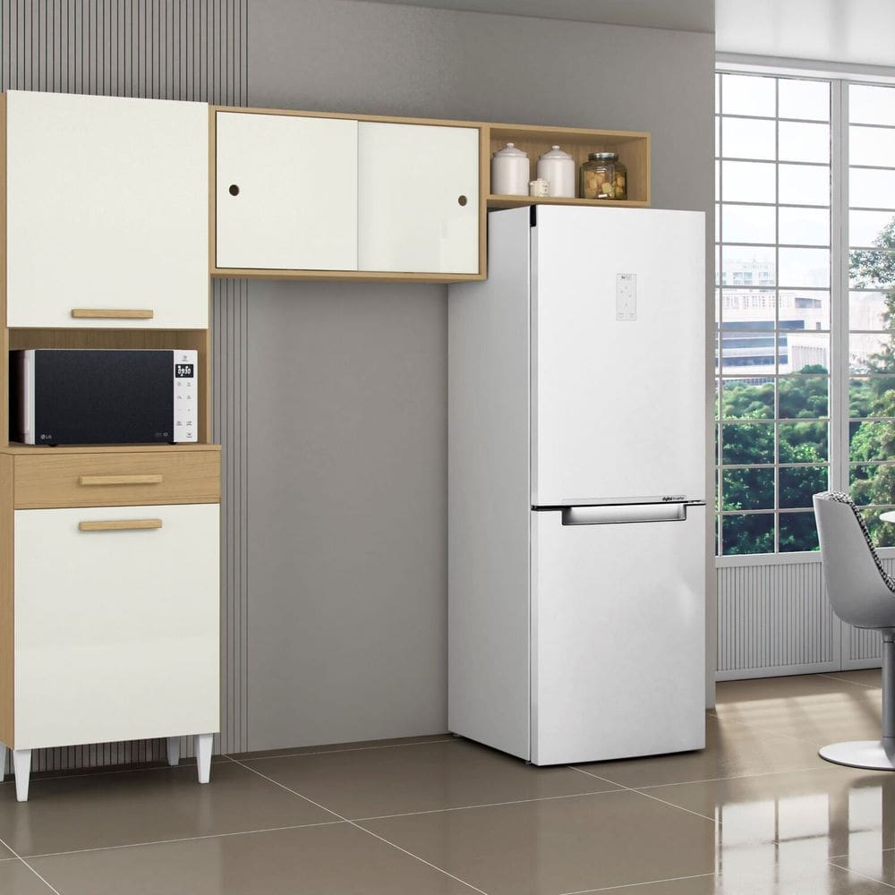 Cozinha Compacta Paneleiro e Aéreos Isabelle ATACAMA/OFF-WHITE