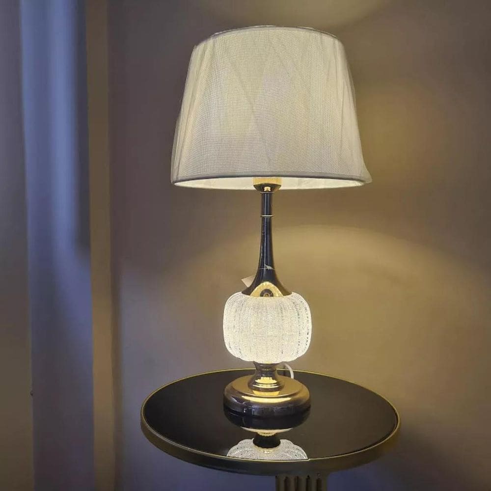 Abajur Luminária Quarto Sala Rosé Gold Oval 57X30
