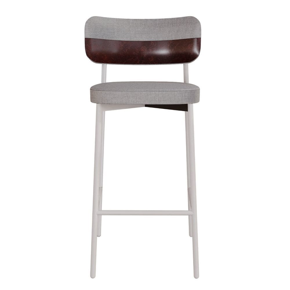 Banqueta Alloa Fixa com 4 Pés 50 X 44,7 X 163,5cm com 1 Unidade Cinza Claro/Café/Branco Epoxi