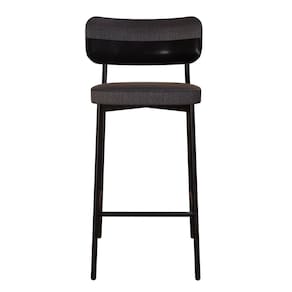 Banqueta Alloa Fixa com 4 Pés 50 X 44,7 X 163,5cm com 1 Unidade Preto/Preto Epoxi