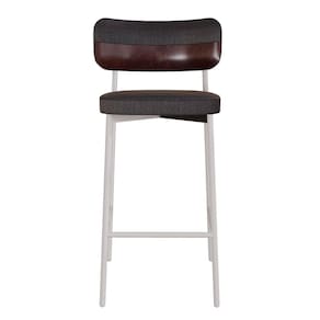 Banqueta Alloa Fixa com 4 Pés 50 X 44,7 X 163,5cm com 1 Unidade Preto/Café/Branco Epoxi