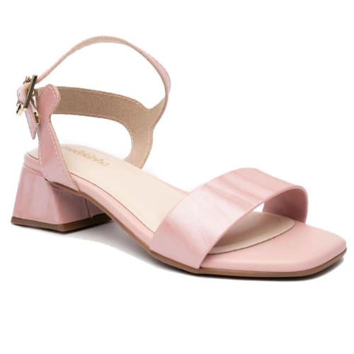 Sandália Infantil Molekinha Holográfica Salto Bloco Rosa 31 Rosa