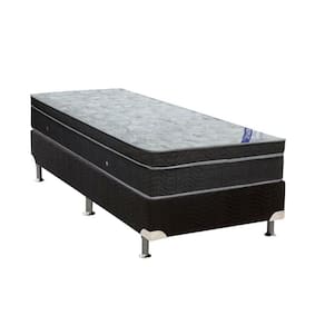 Cama Box Solteiro: Colchão Molas Bonnel Ortobom Nanolastic Light Selado + Base CRC Suede Black(88x188)