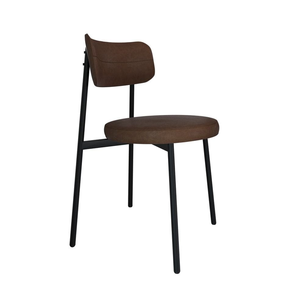 Cadeira Kyta Fixa com 4 Pés 50 X 44,7 X 83,8 Cm com 1 Unidade Whisky/Preto