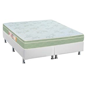 Cama Box Queen: Colchão Espuma Castor D33 Sleep Max + Base CRC Courano White(158x198)