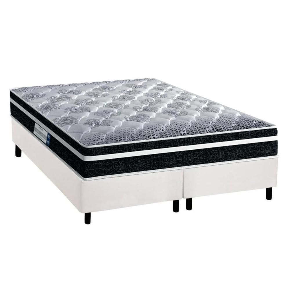Cama Box Queen: Colchão Espuma Probel D33/EP Advanced Tech1500 Plus + Base CRC Courano White(158x198)