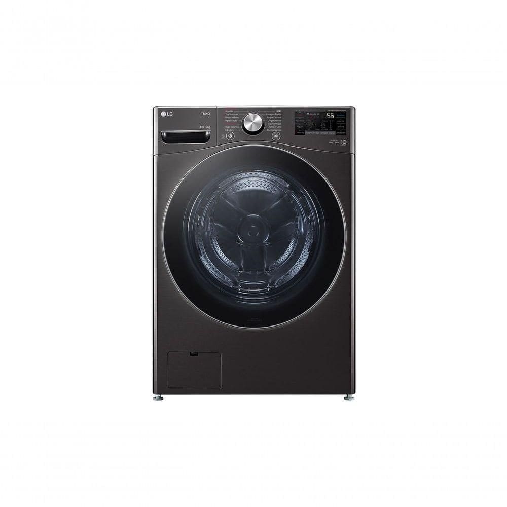 Lava e Seca LG Smart 18kg Black Inox com Inteligência Artificial AIDD™ WD18BV2S6B 220V