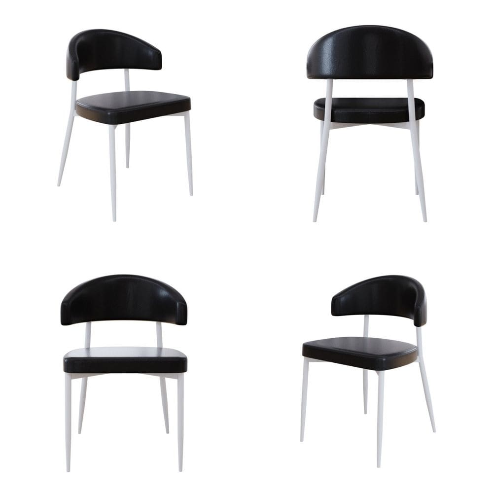 Cadeira Bless Fixa com 4 Pés 55 X 52,5 X 77,5 Cm com 4 Unidades Preto/Branco
