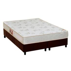Cama Box Queen: Colchão Espuma Castor D33 Sleep Max Relax + Base CRC Suede Brown(158x198)