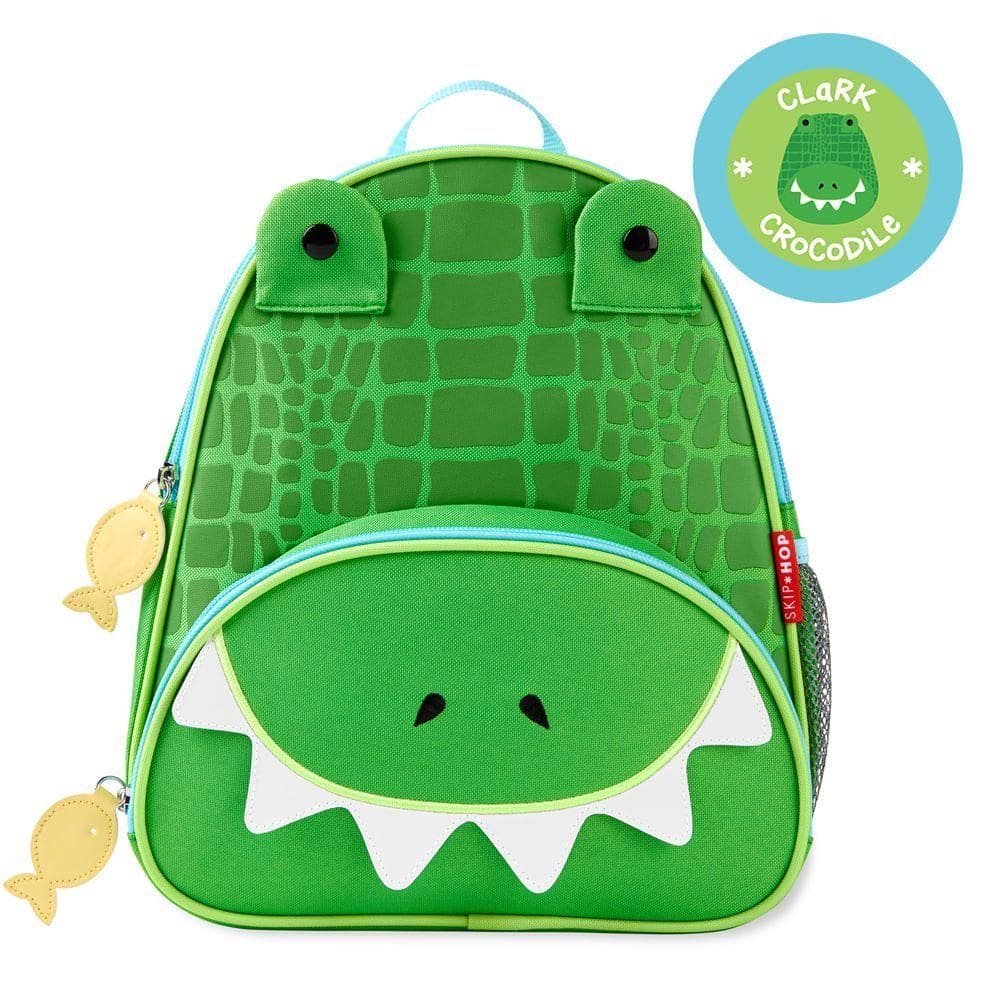 Mochila Infantil Crocodilo Zoo Skip Hop Espaçoso e Forro Fácil de Limpar