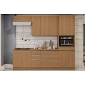 Cozinha Completa Maxxi 7 Peças (2 Armários + 2 Balcões + 2 Complementos + 1 Paneleiro) C7P44 Canela - Kappesberg