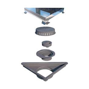 Ralo Linear Elleve Vertex Triangular 5209 16x16x22 com Tampa Polida