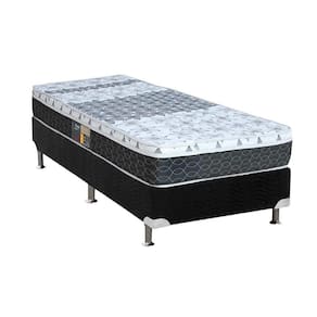 Cama Box Solteiro: Colchão Molas Castor Bonnel System Class + Base CRC Suede Black(88x188)