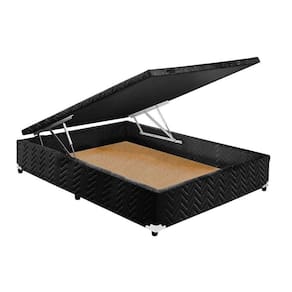Cama Box Baú Casal Universal Rústico Black (138x188x36) - Paropas