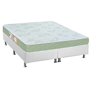 Cama Box Queen: Colchão Espuma Castor D33 Sleep Max + Base CRC Courano White(158x198)