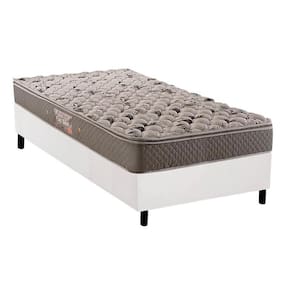 Cama Box Solteiro: Colchão Ortopédico Herval AG65 Fort + Base CRC Suede White(88x188)