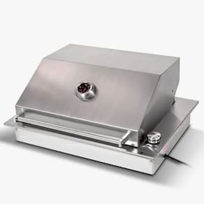Churrasqueira Elétrica de Embutir 60X47 220v com Tampa em Aço Inox - JX Metais